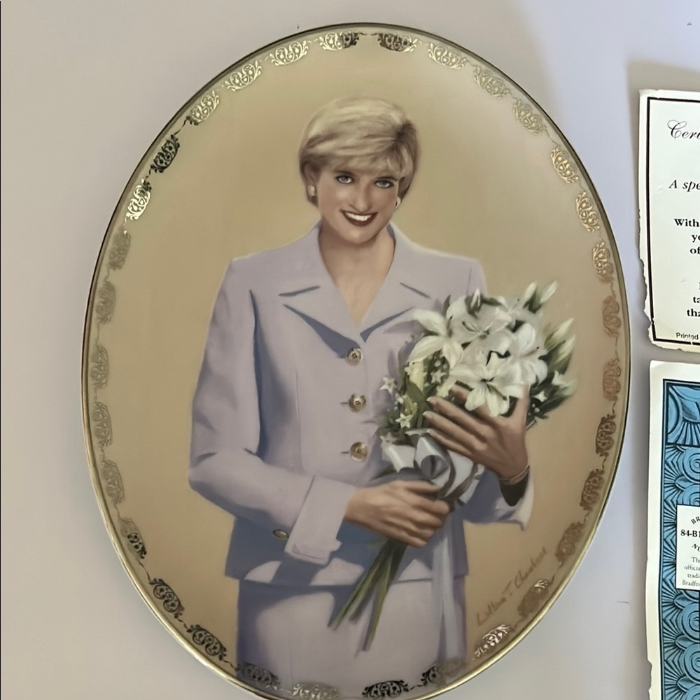 Bradford Exchange Portrait plate #13 
Dianna with Lilly’s our Adored Princess.